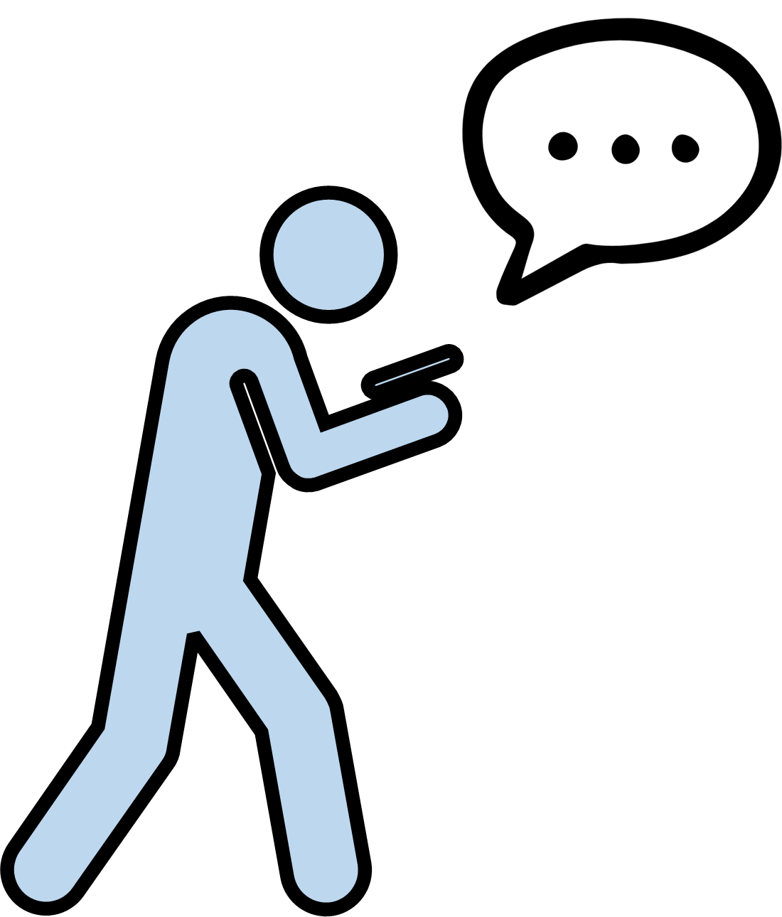 Illustration of a person using wireless communication on a smartphone to send data without physical cables.